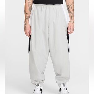 NEW! Nike Men's Light Gray Oversized Joggers/Windbreakers (Gray, Black & White)